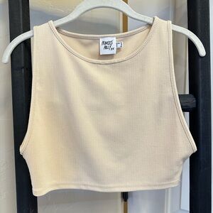 Princess Polly Tan high neck tank top